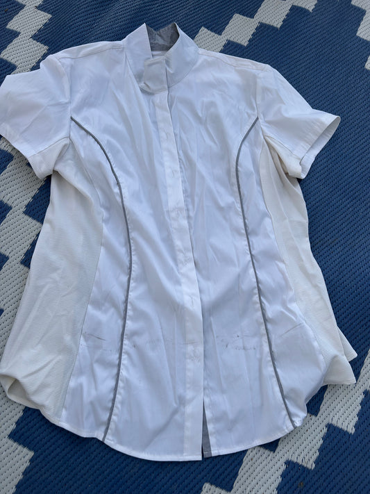 Asmar 2XL white short sleeve shirt stained