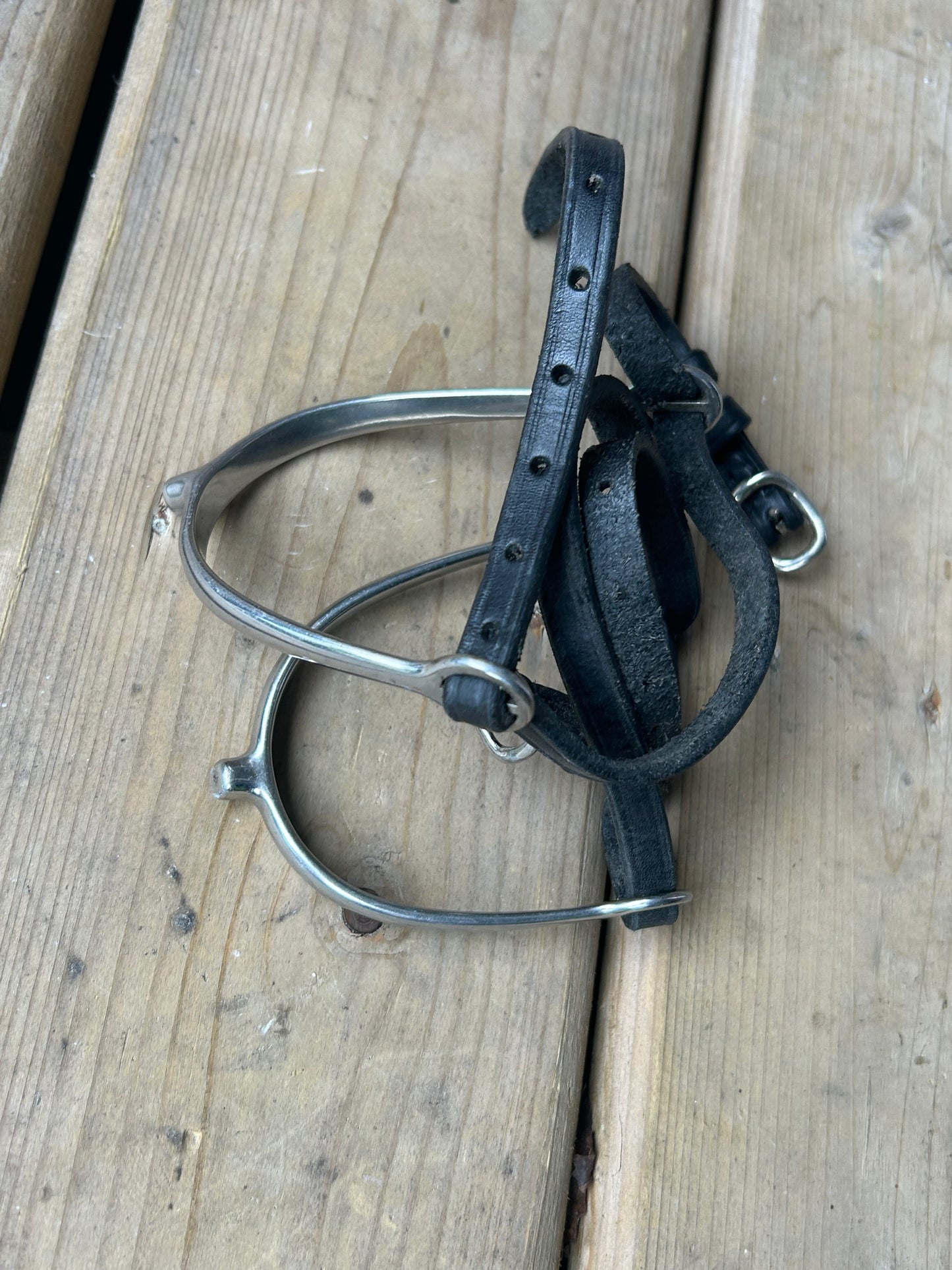Nub spurs with leather straps