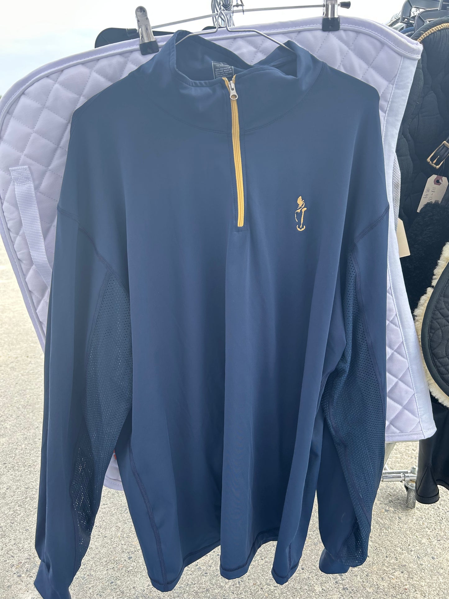 3XL milestone long sleeve 1/4 zip mesh arms