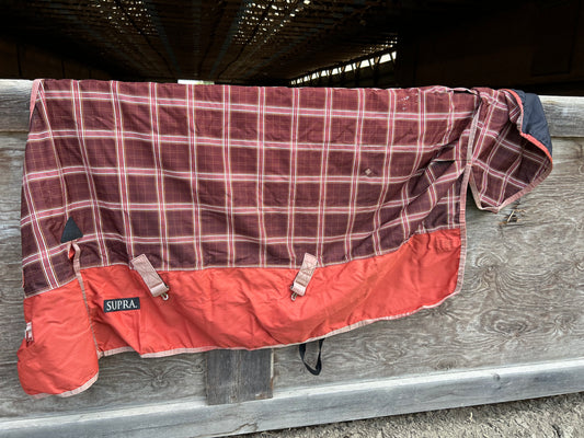 72” Supra autumn plaid rain sheet. Repaired.