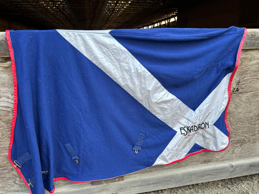 XL Eskadron blue fleece cooler with red trim