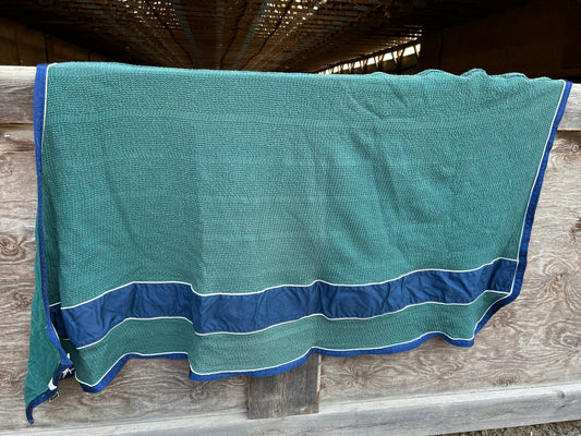 84” green wool knit cooler
