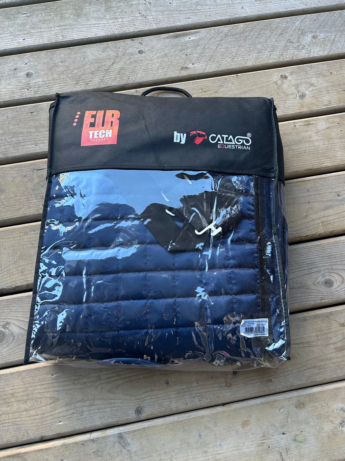 78” Catago elegant show rug navy. Brand new