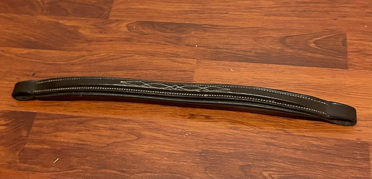 14” Brown fancy stitch browband