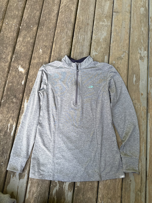 Schockemohle medium grey 1/4 zip long sleeve shirt