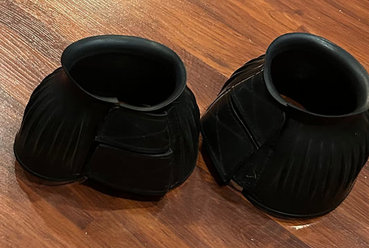 Large black Velcro bell boots