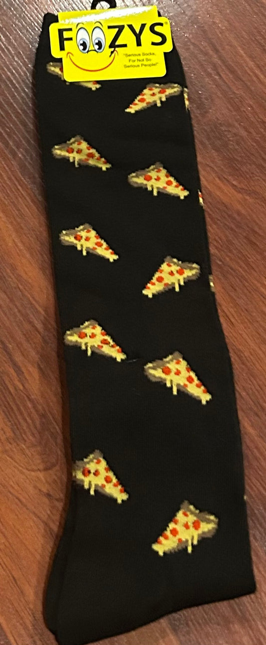 Boot socks black with pizza