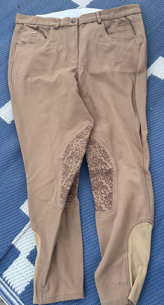 38R piper tan knee patch breeches