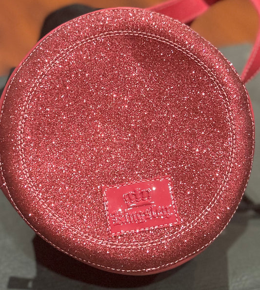 Kingsley pink sparkly round bag