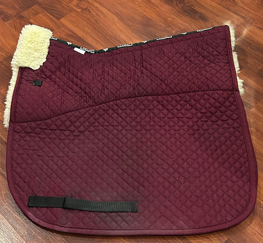 NSC burgundy sheepskin dressage pad