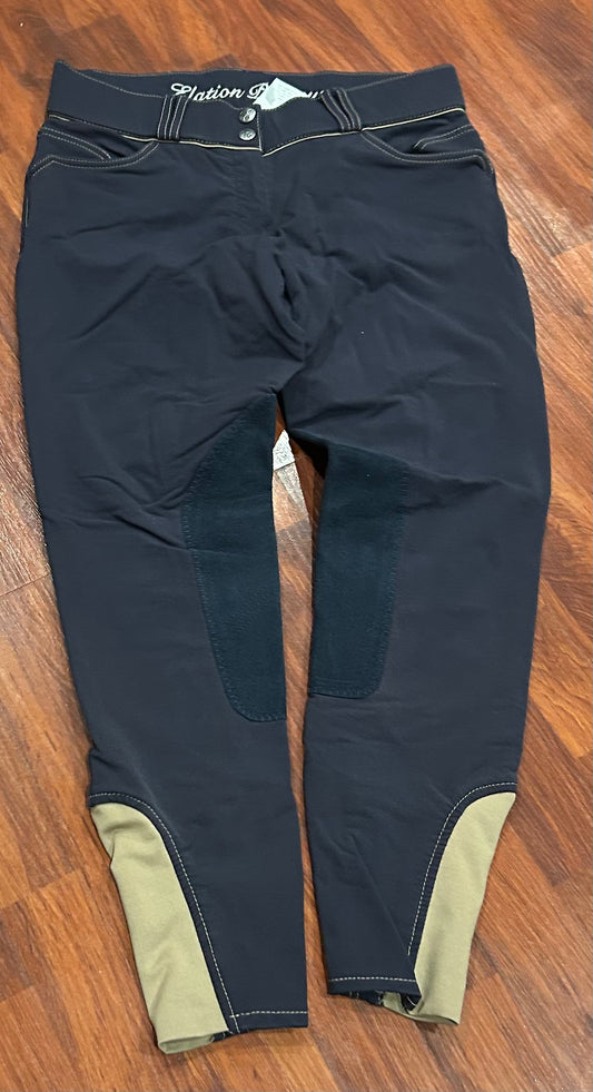 Elation platinum 28R navy knee patch breeches