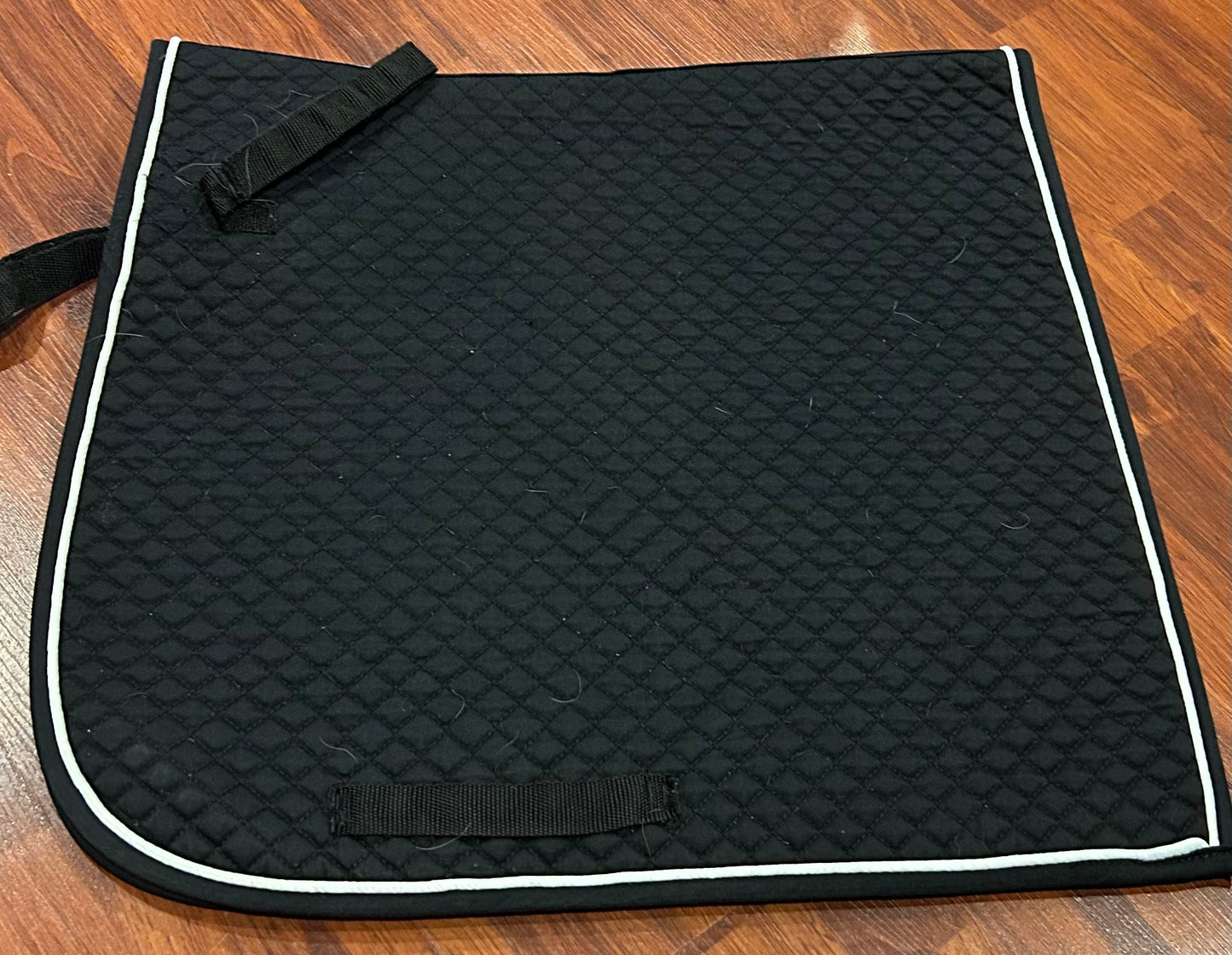 Equipe black dressage pad with white trim