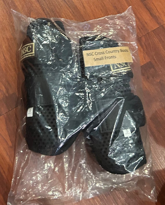 NSC small black cross country boots. Brand new in bag