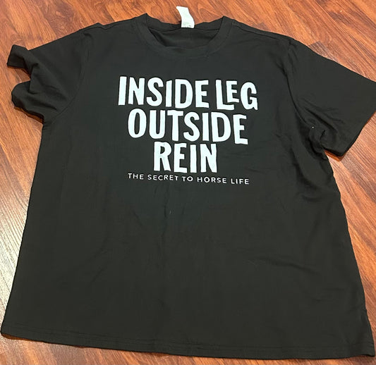 Inside leg outside rein black shirt large.
