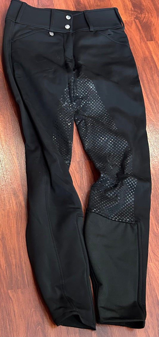 Horze size 22 black winter weight full seat breeches