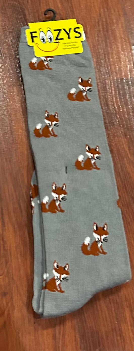 Boot socks grey with foxes