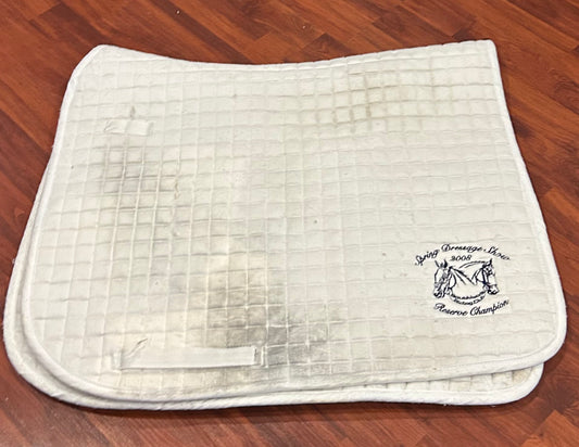 White Southlands dressage pad