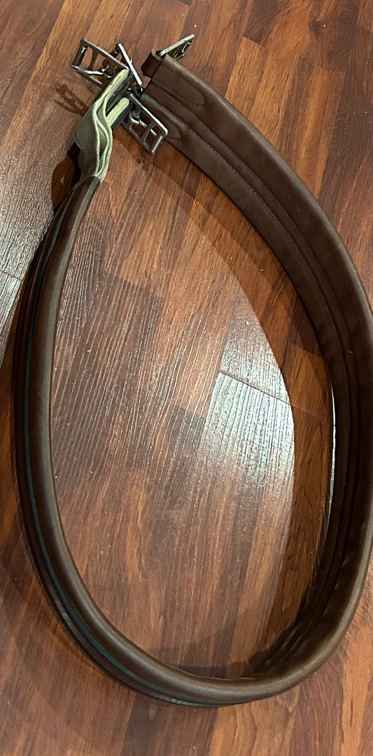 56” brown leather girth. Elastic one end.
