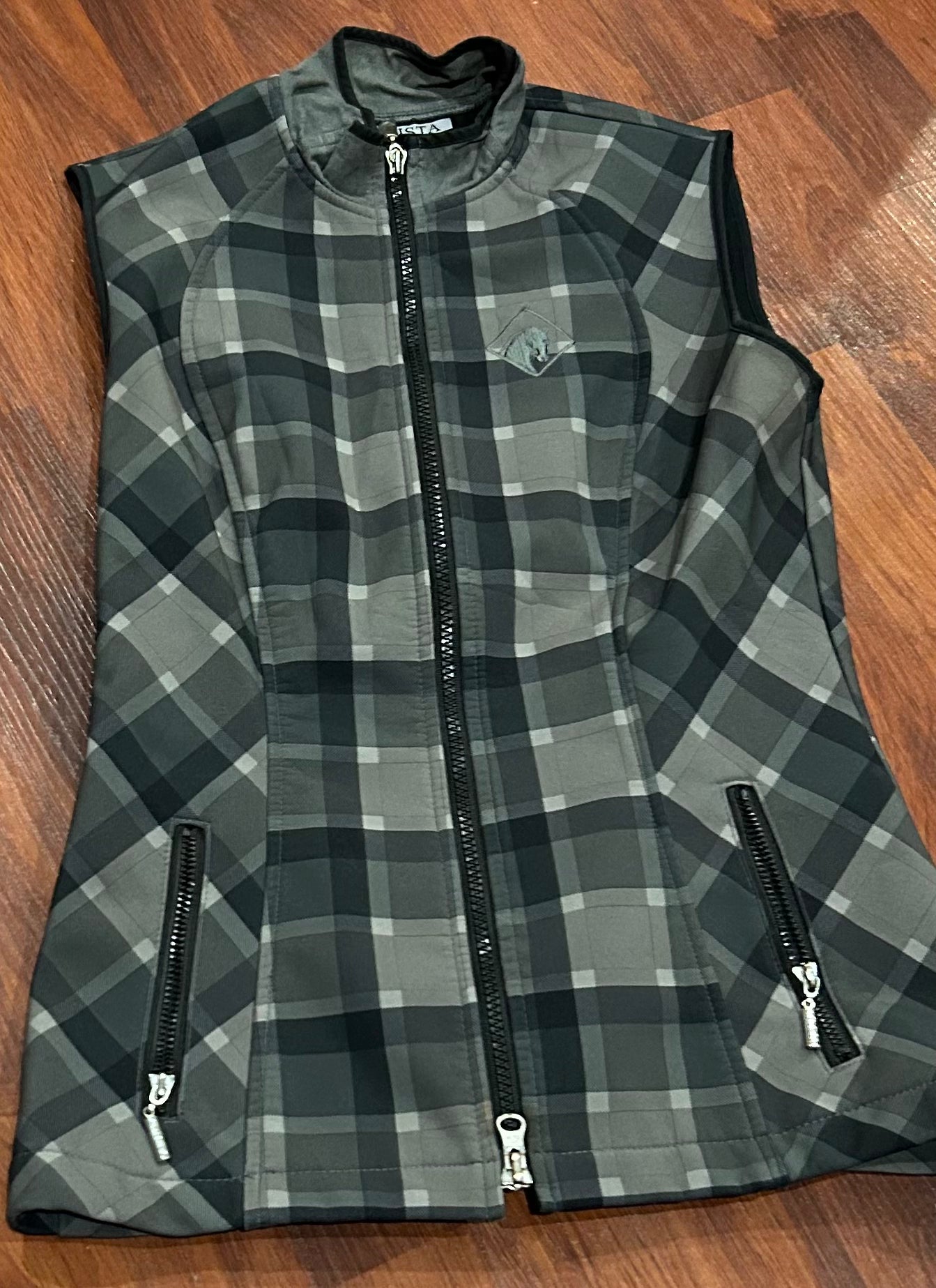 Arista XS green plaid vest