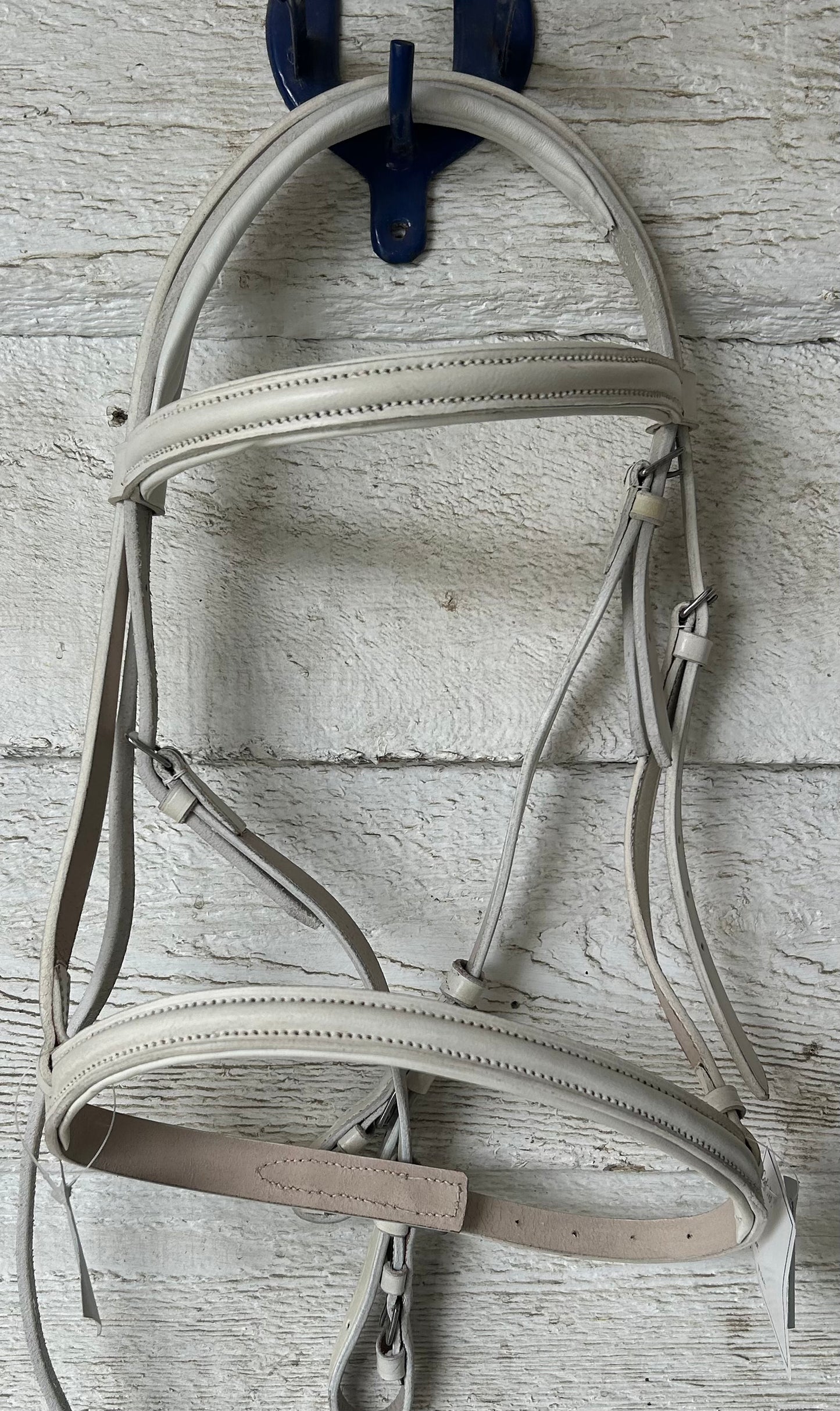 White bridle cob size cavasson noseband