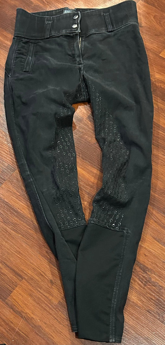 Horze size 24 black full seat thick waist breeches