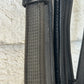 Black raised leather reins. Buckle closure. No slip thin rubber with hand stops