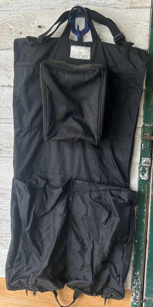 Black Equi valet by in stitches. Garment bag with places for helmet and boots