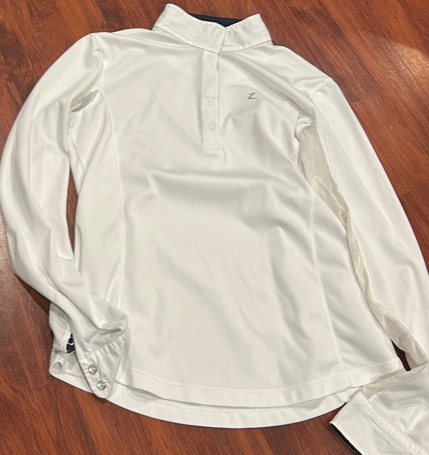 Horze medium white show shirt mesh arms