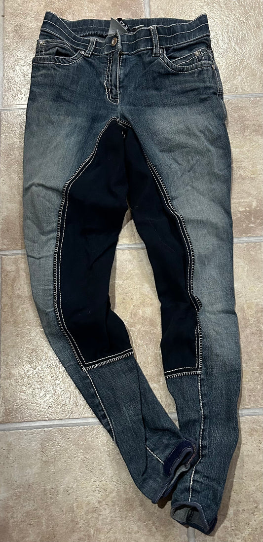 HKM size 28 denim full seat breeches