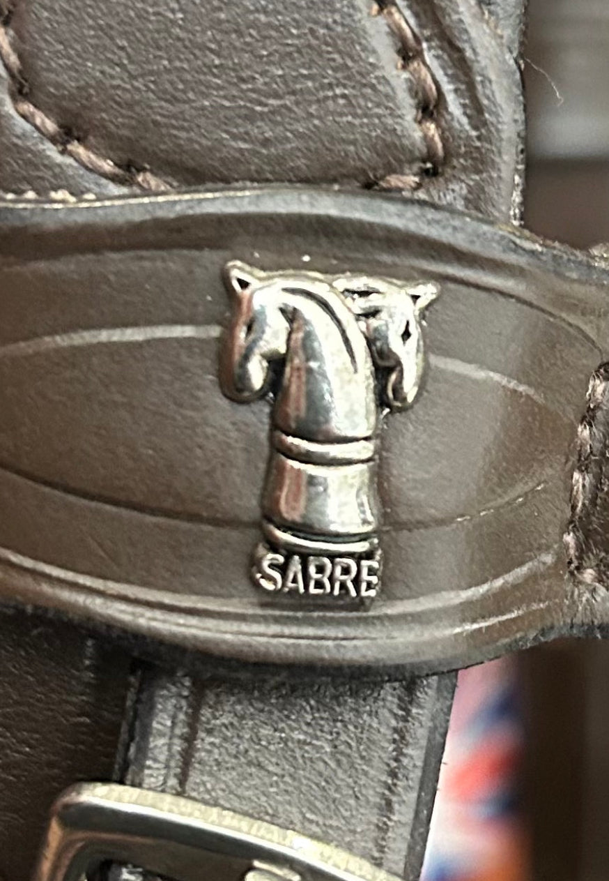 Sabre Havana full size sensitive round raised snaffle bridle with crank noseband