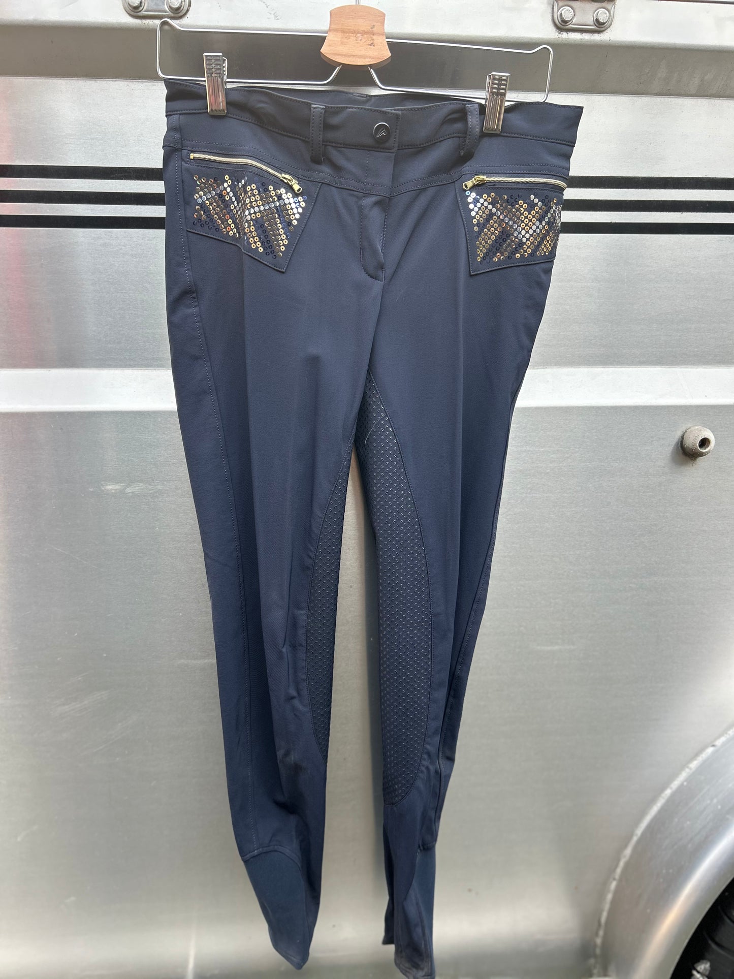 30L Euro Star coco glam navy  full seat breeches