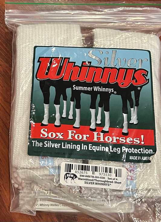 LSilver whinny’s Sox for horses warmblood/thoroughbred short set of 4 brand new