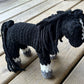 Black plush horse measures 7” to wither.