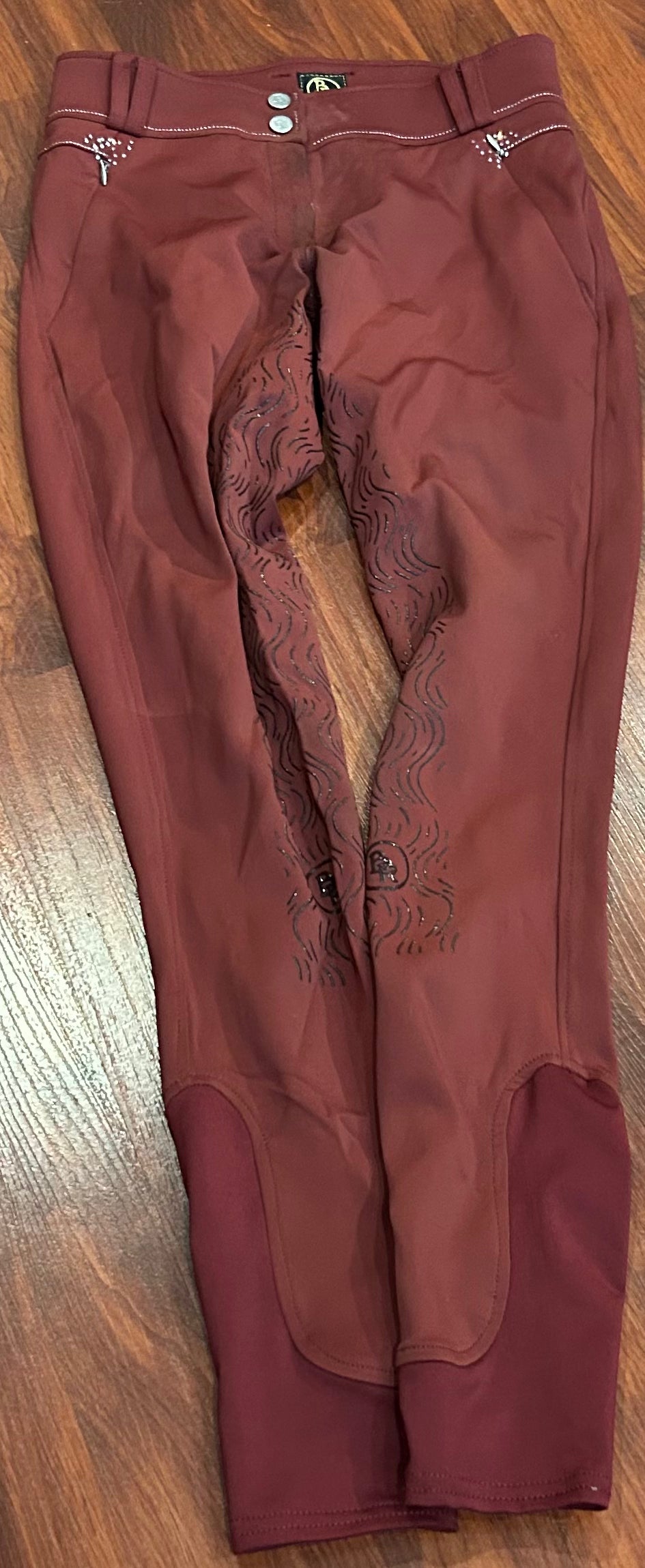 BR size 24 burgundy full seat breeches