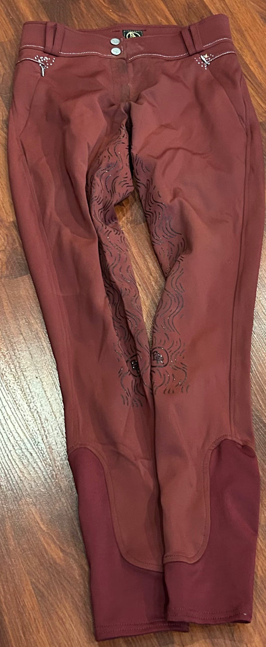 BR size 24 burgundy full seat breeches