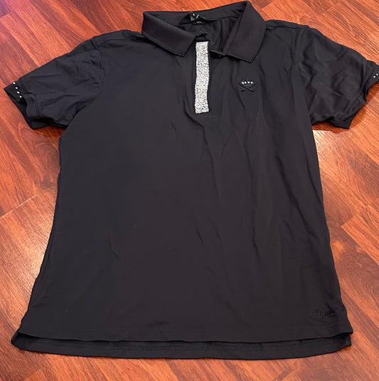 Kingsland large black polo shirt with bling