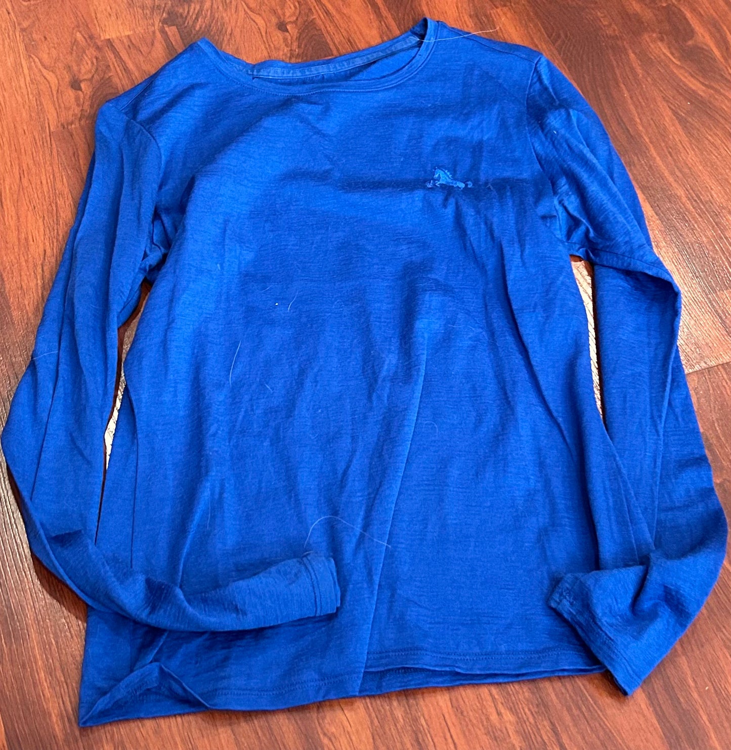 Segments merino wool medium blue long sleeve