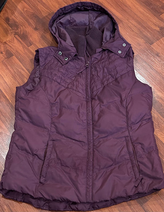 Mondetta medium purple puffy vest with removable hood