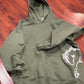 Large green hoodie. With horse. Missing hood string.