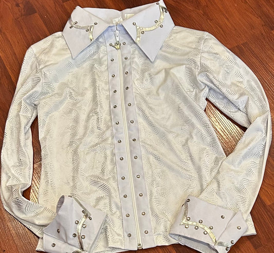 CJ Apparel small white western show shirt