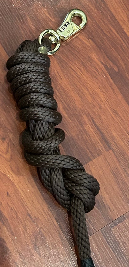 Big D brown lead rope