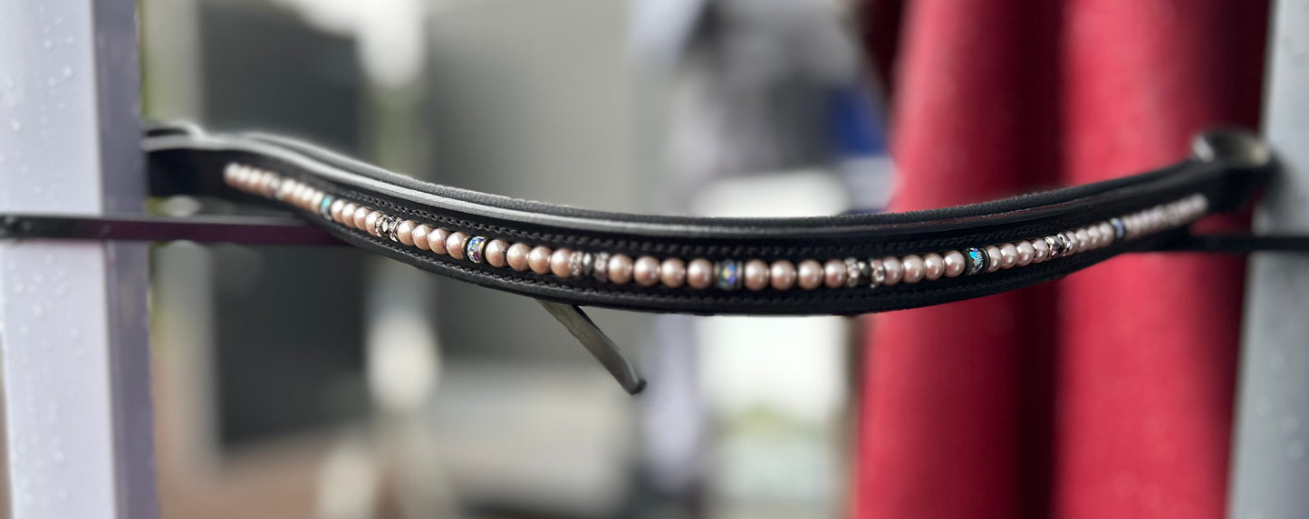 18” pearl and stones black browband