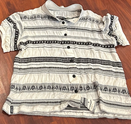 Arista large white/black stretchy shirt