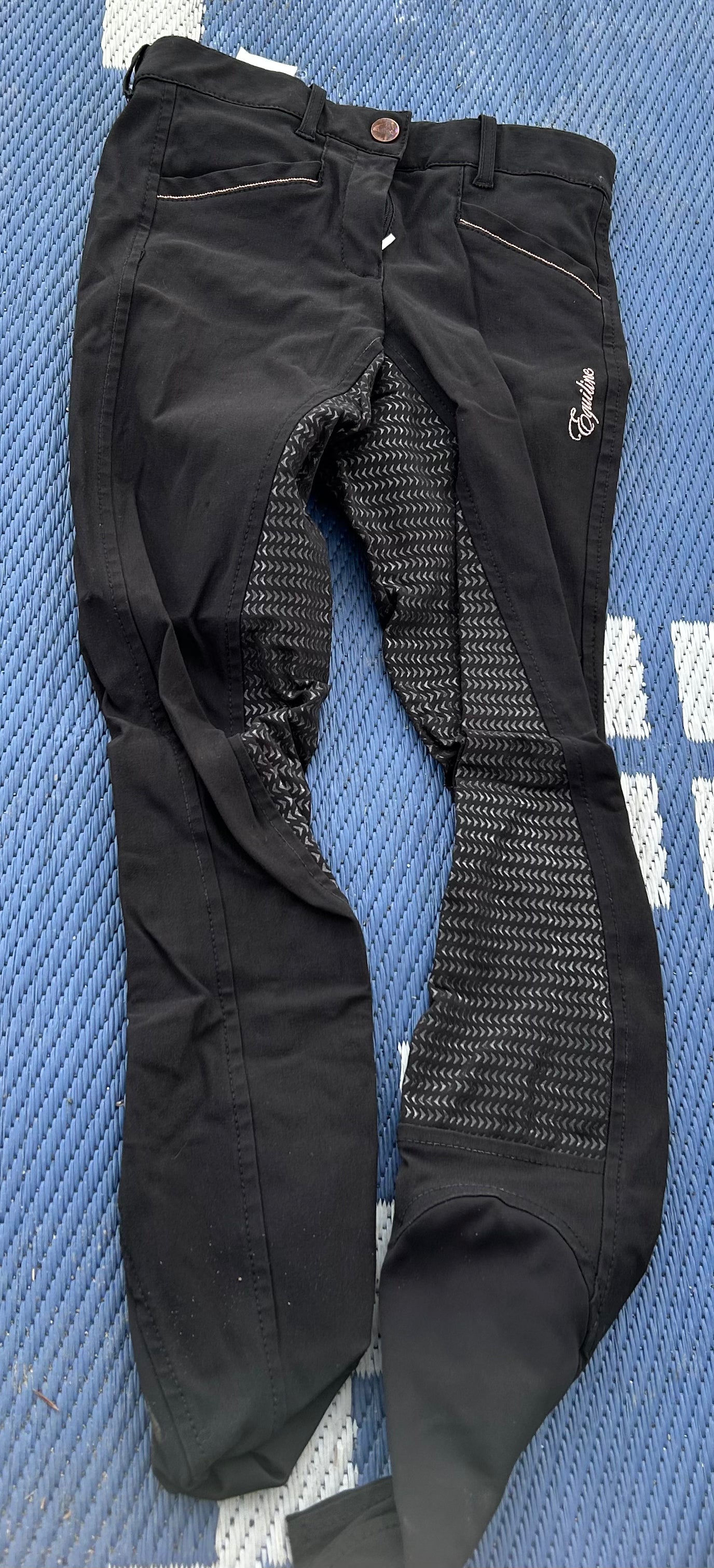 Equiline size 22 full seat black breeches