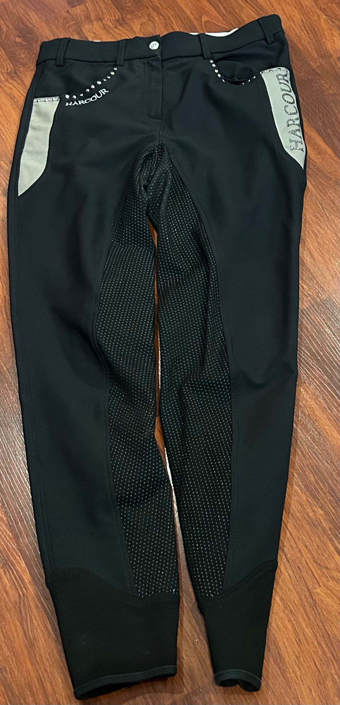 Harcour size 28 black winter weight full seat breeches