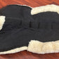 Sheepskin half pad saddle area measures 17.5” along spine