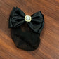 Bun holder black with clip and bling