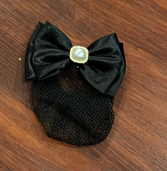 Bun holder black with clip and bling