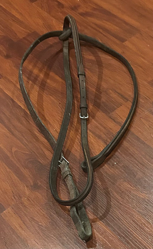 Brown full size raised fancy stitch leather standing martingale needs oiled