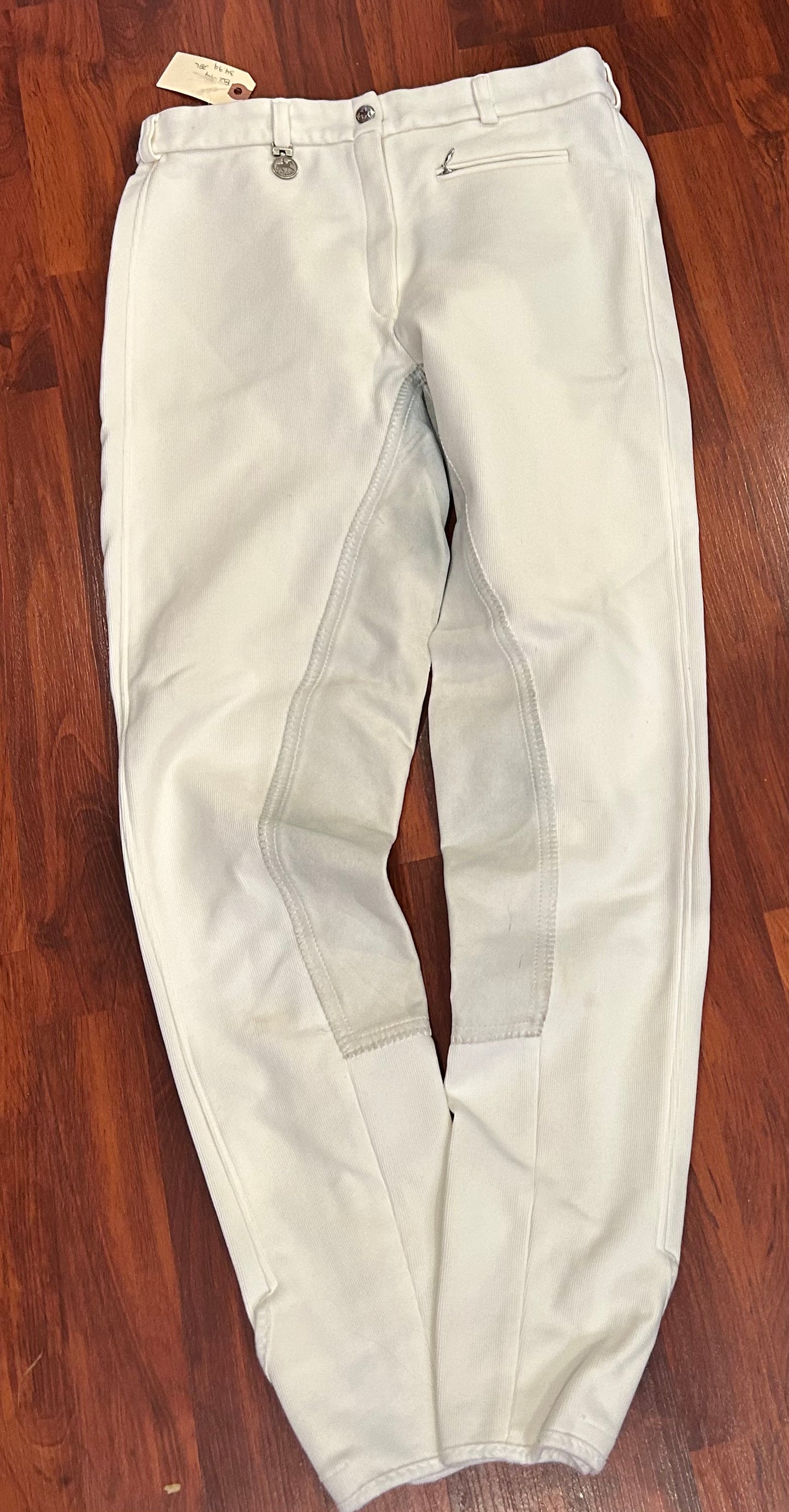 Pikeur 28L white ribbed full seat Breeches